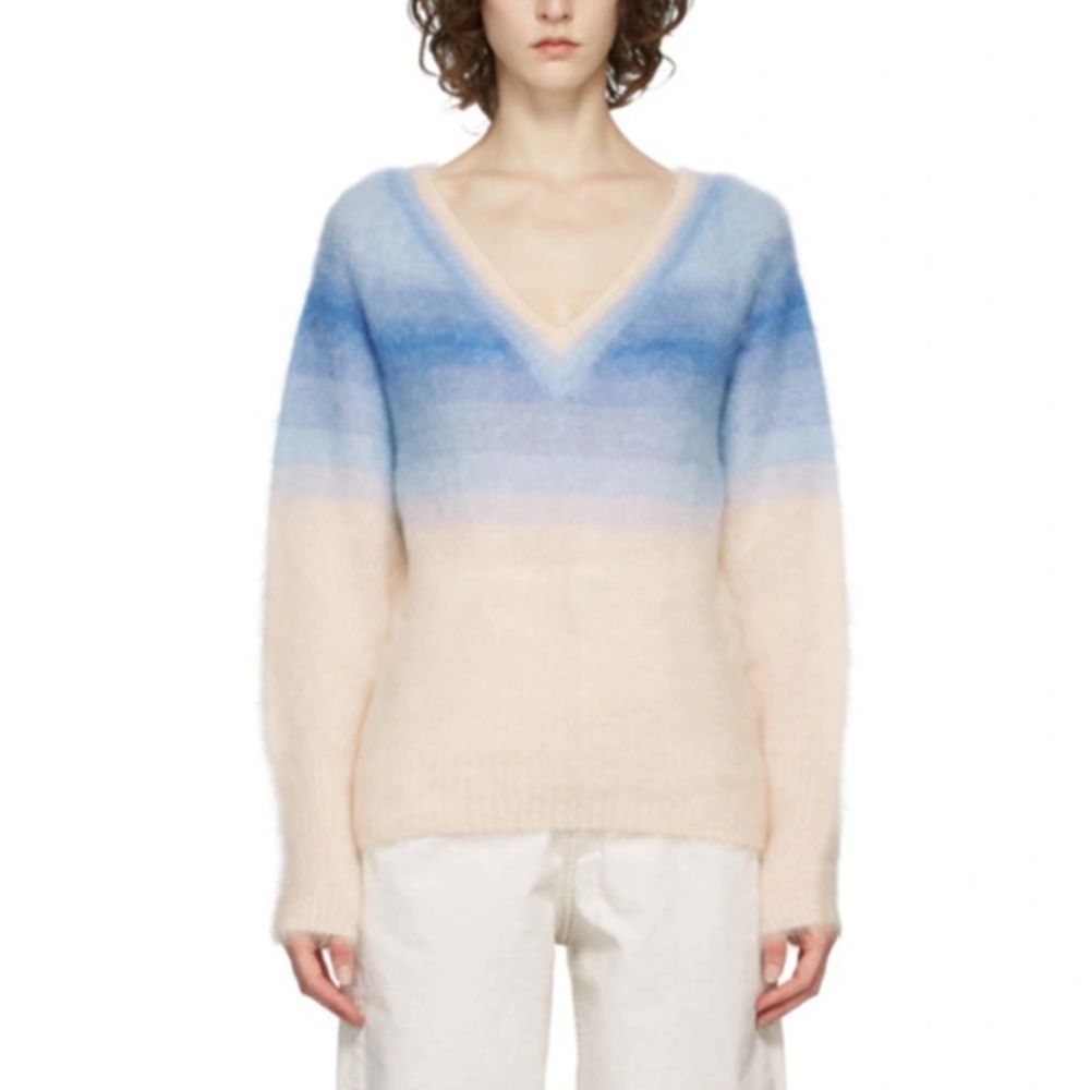 Isabel Marant Blue Ombre Delphi V-Neck Sweater